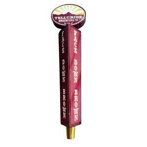 Telluride Brewing Co. Face Down Brown Tap Handle - Red and Gold